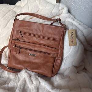 Multi Sac Tan Large Pockets Crossbody Shoulder Bag new with tags